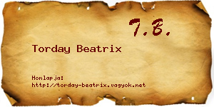 Torday Beatrix névjegykártya